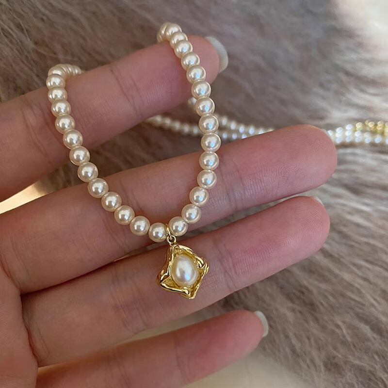 花饰庄园施家珍珠巴洛克不规则淡水珍珠吊坠项链轻奢秋冬时尚毛衣链锁骨链 施家珍珠款-淡水珍珠吊坠 项链