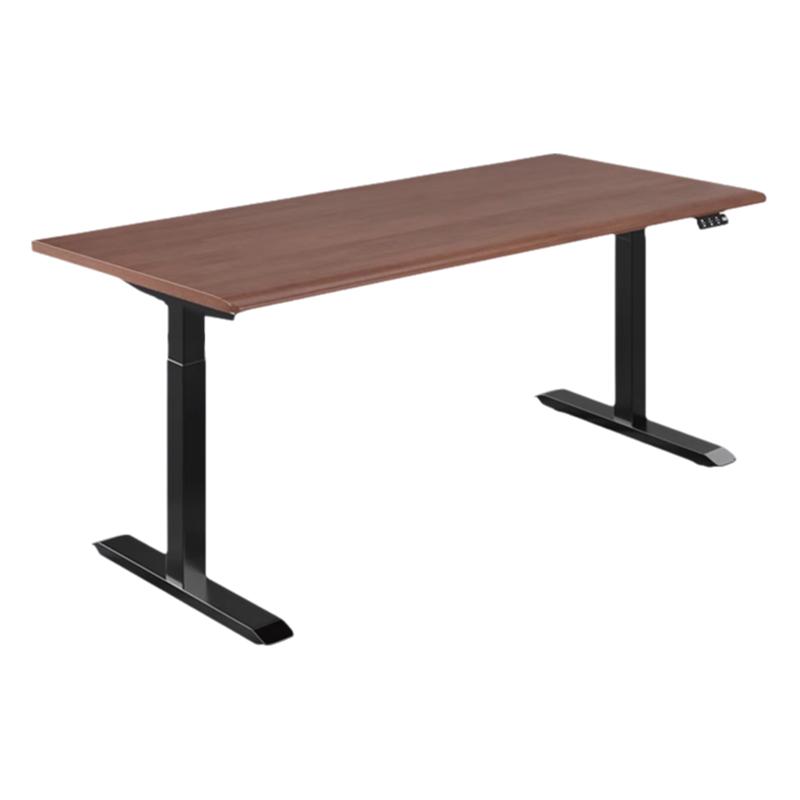 爱特屋沐风实木电动升降桌家用电脑桌书桌站立式工作台办公学习桌电竞桌 AR3双电机【胡桃色实木桌面】 1.2米 送货入户整桌送安装