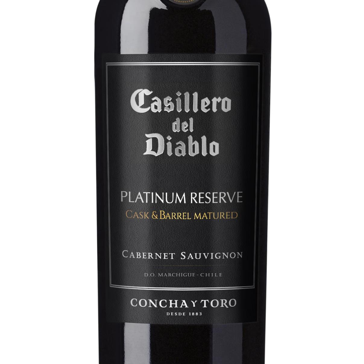 红魔鬼 智利红魔鬼 Casillero del Diablo白金窖藏红葡萄酒赤霞珠干红750ml红酒果酒