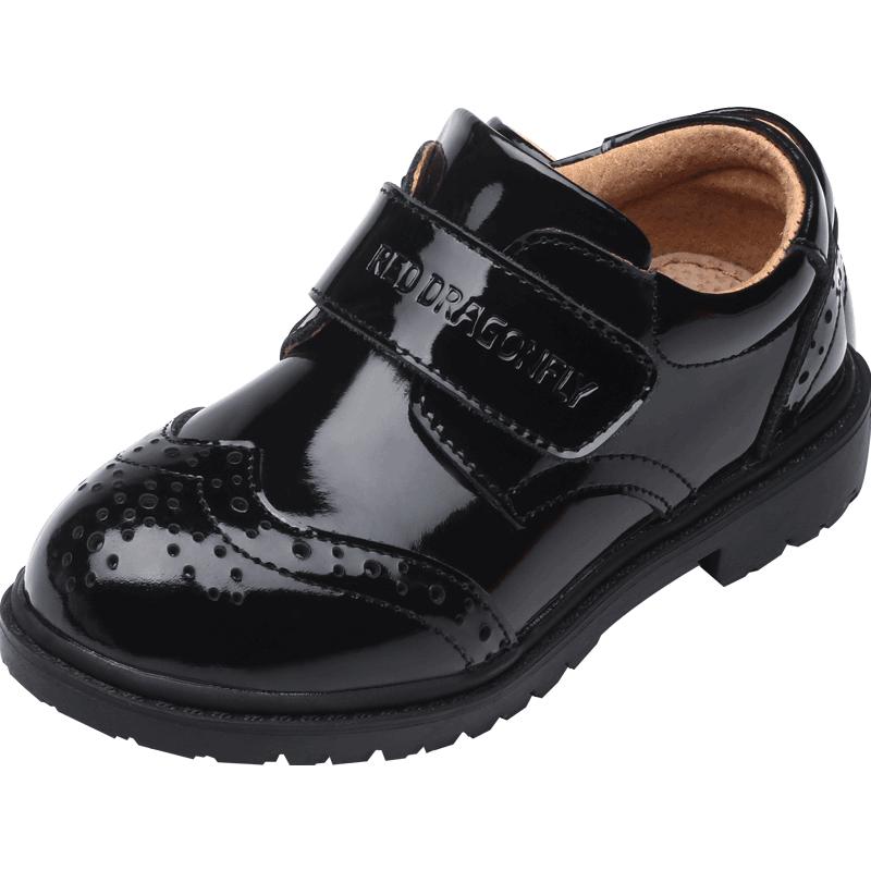 红蜻蜓 RED DRAGONFLY童鞋春秋布洛克男童鞋皮鞋中大童亮皮鞋儿童表演鞋