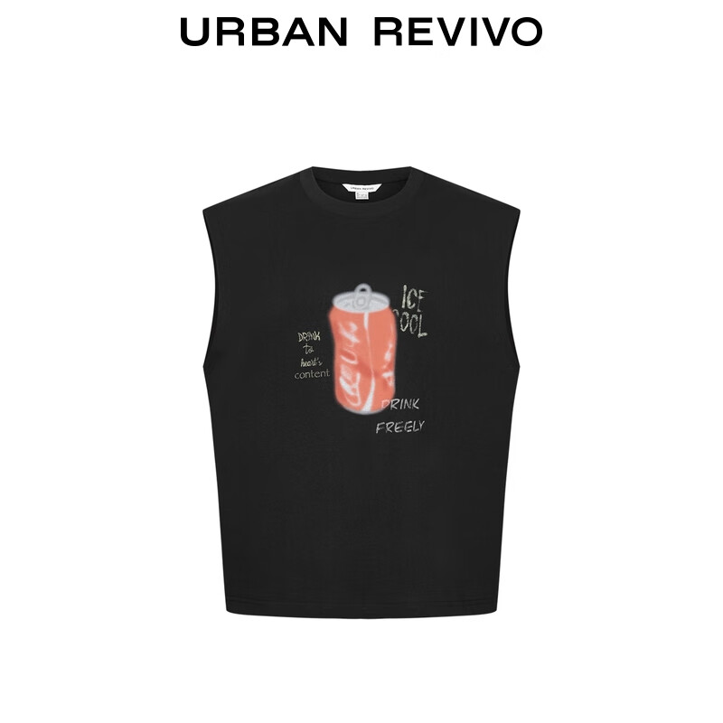 UR2025夏季新款男装趣味图案字母印花无袖背心UMY450050