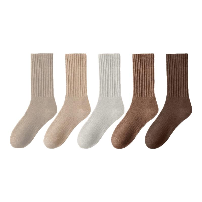 北极绒羊毛袜子女秋冬季加绒加厚保暖雪地羊绒袜中长筒地板毛圈棉袜