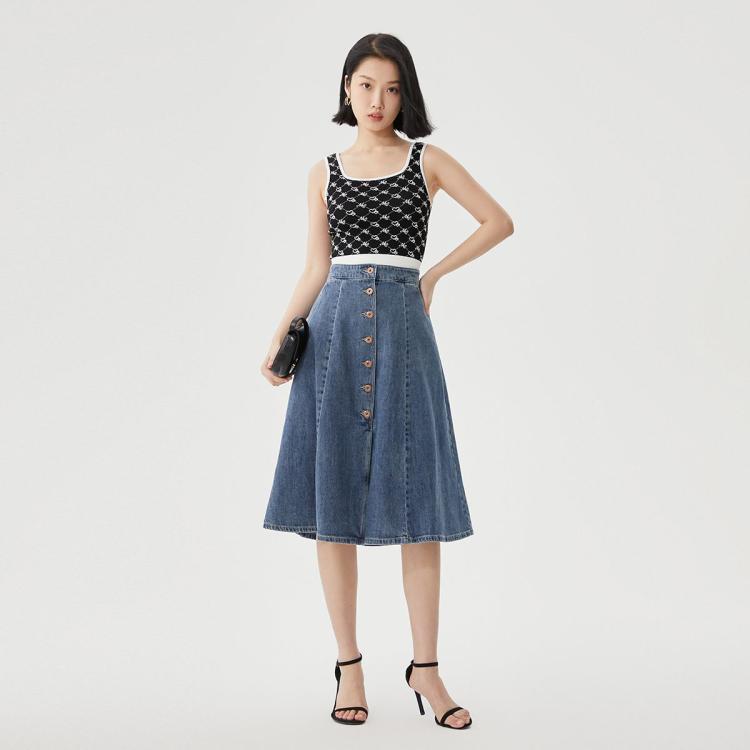 【高腰A字遮肉半裙】专柜款纯棉舒适中长款百搭半身裙