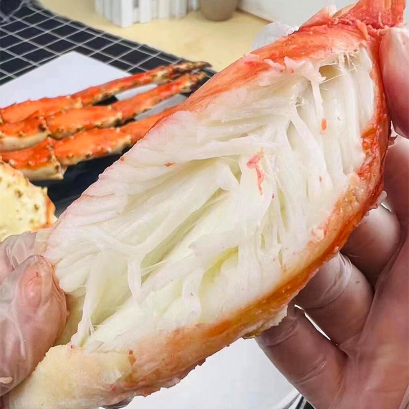 帝王蟹蟹腿肉俄罗斯即食蟹腿肉鲜活熟冻蟹腿拼盘皇帝蟹水产1
