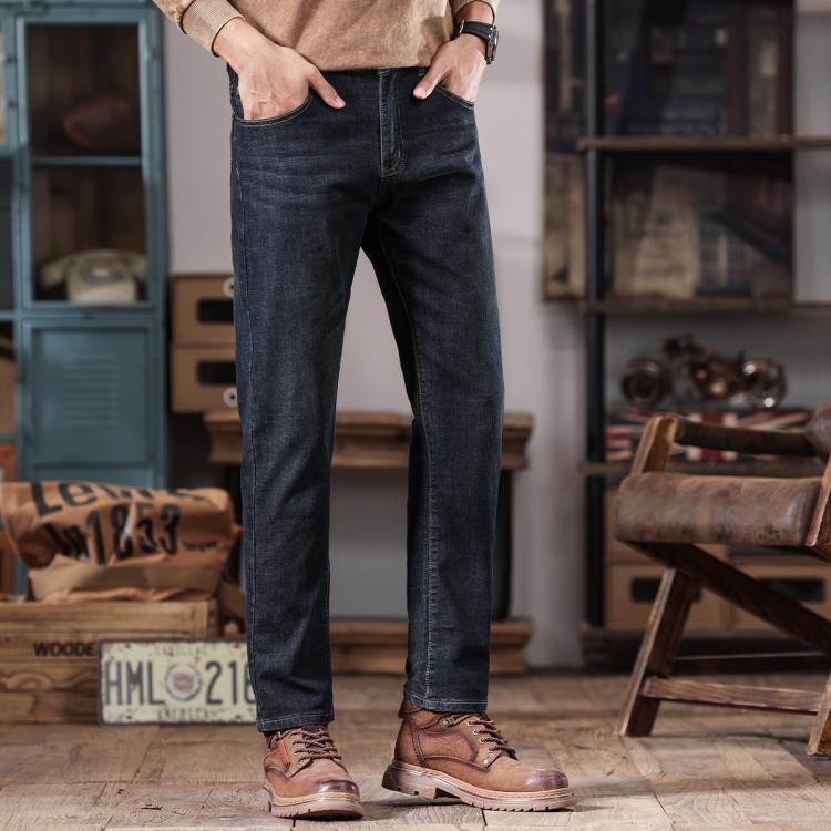 爱肯 【弹力有型】夏季薄款牛仔裤男宽松直筒亲肤柔软透气男士牛仔长裤