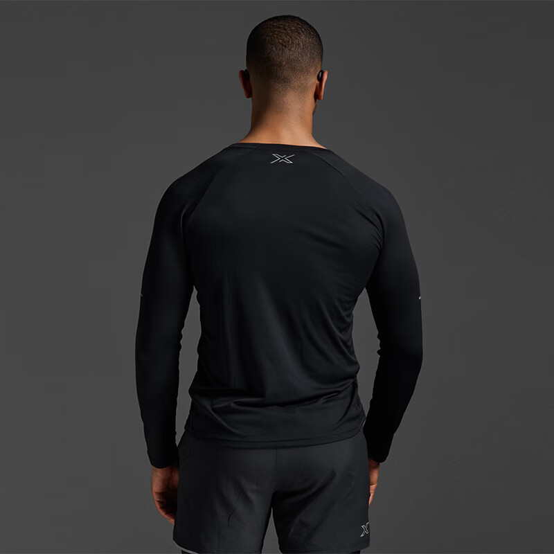2XU Aero系列长袖背部网状透气速干衣男轻薄户外健身跑步运动上衣女  （男）