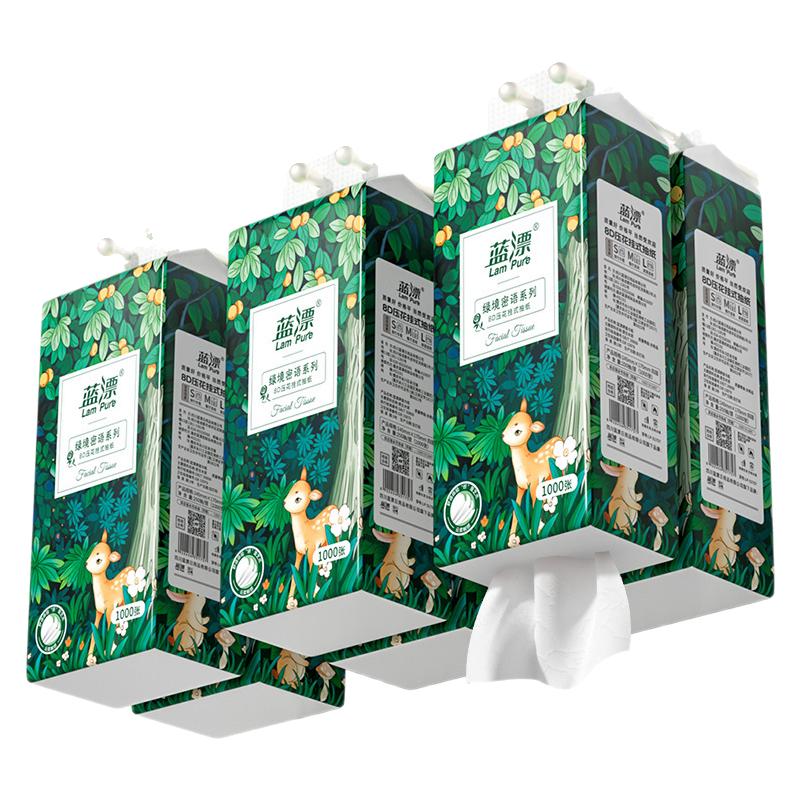 1000张*2大提悬挂式抽纸大包餐巾纸家用实惠装婴幼儿面巾卫生纸抽