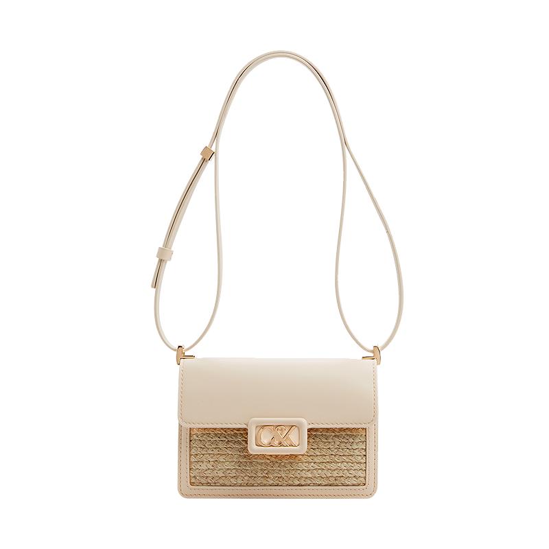  CHARLES & KEITH 拼接设计 女士单肩包  BEIGE 小