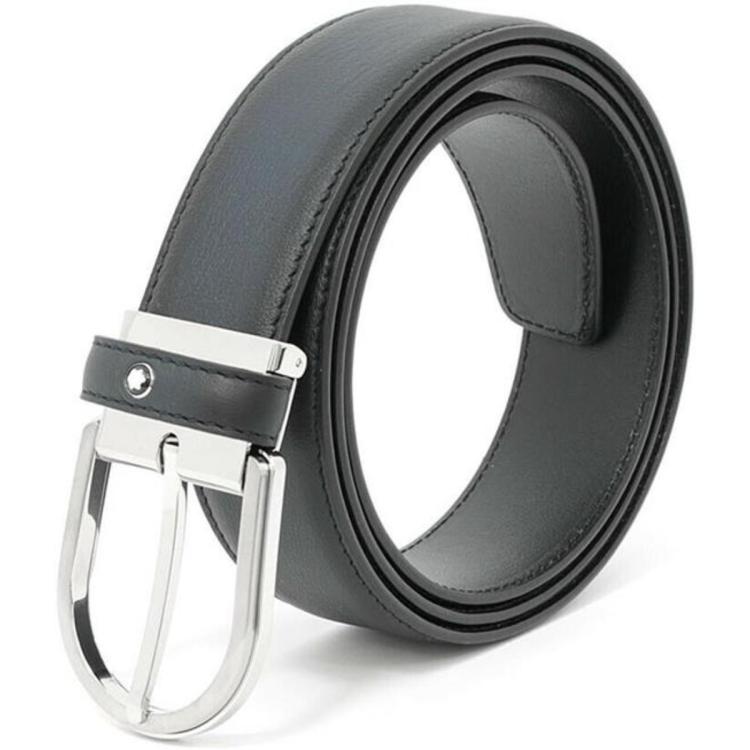 MONTBLANC 【甄选好礼】万宝龙 男士商务休闲马蹄形针式带扣牛皮革皮带