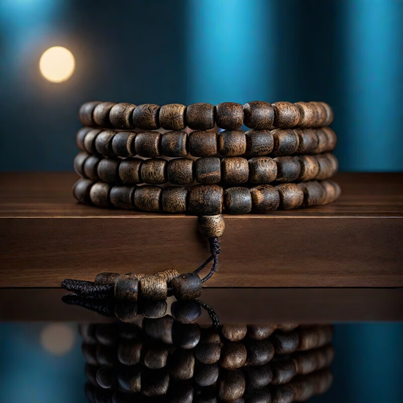 耕鸿越南芽庄绿奇楠沉香手链老料沉水级棋楠香木桶珠手串108佛珠文玩 越南芽庄绿奇楠6mm*108颗