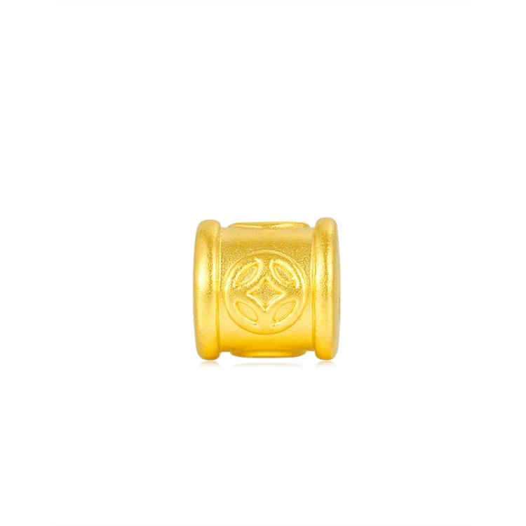 曼卡龙 小金珠黄金转运珠光面足金硬金自由路路通散珠