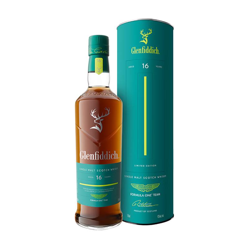 Glenfiddich 格兰菲迪 阿斯顿马丁F1车队联名限量版 16年 单一麦芽 苏格兰威士忌 43%vol 700ml
