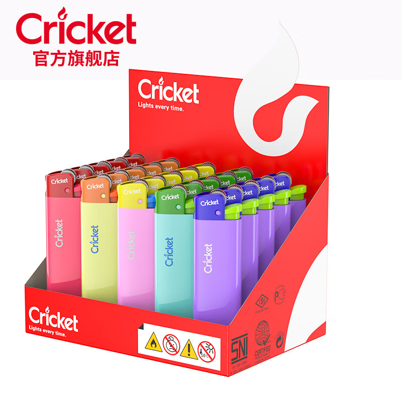 草蜢（CRICKET）一次性打火机新品蜡笔砂轮进口防爆滑轮火石火机广告定制订做印字