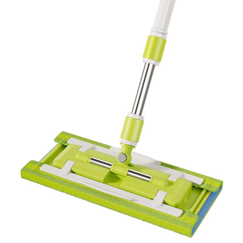 美添乐（HoMettler）夹布平板拖把38cm加大号家用一拖净干湿两用木地板拖地吸水拖布