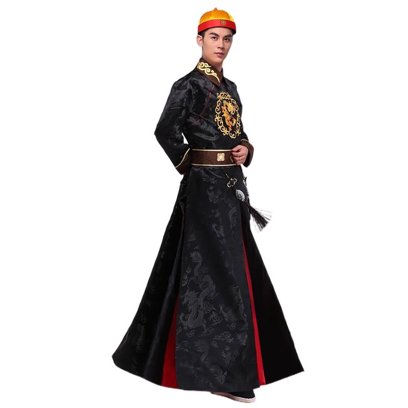 皮尔卡丹（pierre cardin）清朝皇帝皇后王爷服装龙袍四爷阿哥服男女影视剧同款古装演出服饰 GD-259【含帽子】 均码