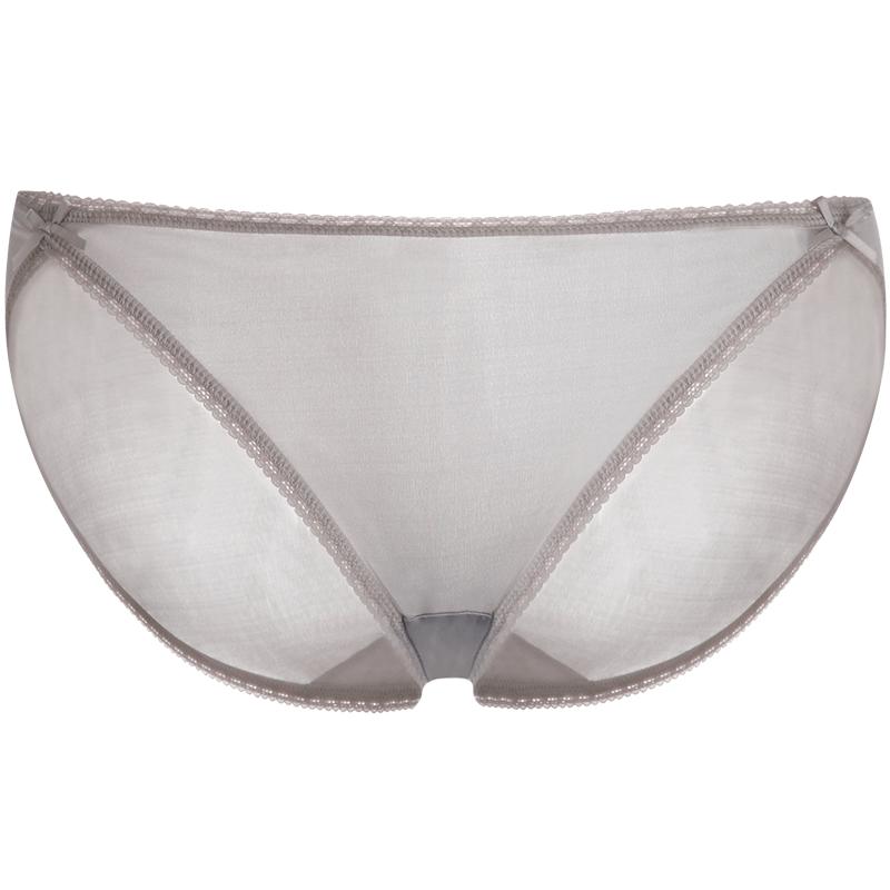 金三塔高开叉真丝内裤100%桑蚕丝低腰内裤女透气舒适无痕三角裤