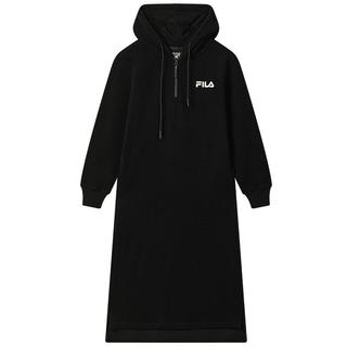 FILA 斐乐连衣裙2025年秋季长款连帽打底卫衣长裙子
