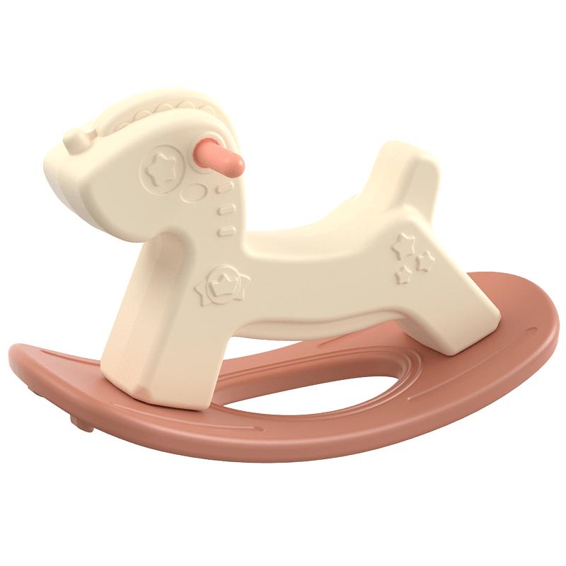 AOLE 澳乐 -HW）宝宝摇摇马多功能趣味玩具1-3-5岁儿童木马摇摇车溜溜车 星星独角兽摇马-米色