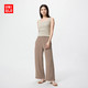 UNIQLO 優(yōu)衣庫 女裝柔軟磨毛松緊長褲/薄款寬松垂墜休閑褲475685 38 深褐色 2XL /175/105