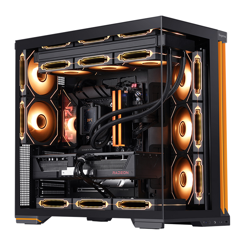 鑫谷无界5 Pro斜切侧舱海景房电脑机箱台式机ATX游戏主机360水冷