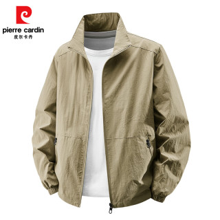 皮尔·卡丹 皮尔卡丹（pierre cardin）2025秋季立领夹克外套男纯色百搭休闲上衣时尚户外运动外套