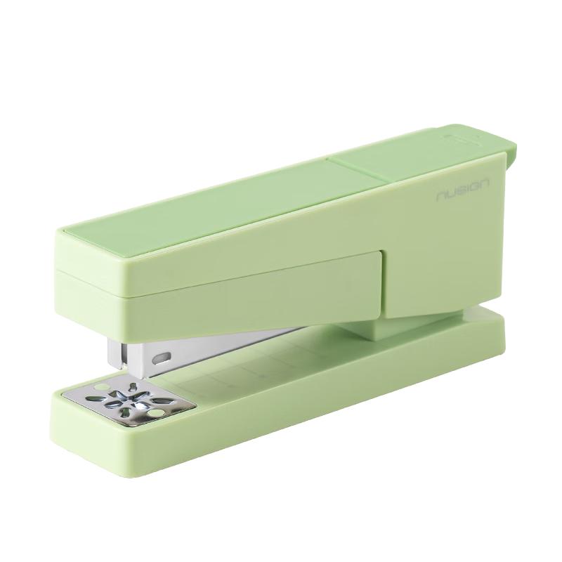 得力（deli）【限时赠钉】旋转订书机/订书器 作业本办公可钉中缝可储订书钉 办公用品文具 NS089-2沙普绿 【可储钉】30页旋转订书机-沙绿