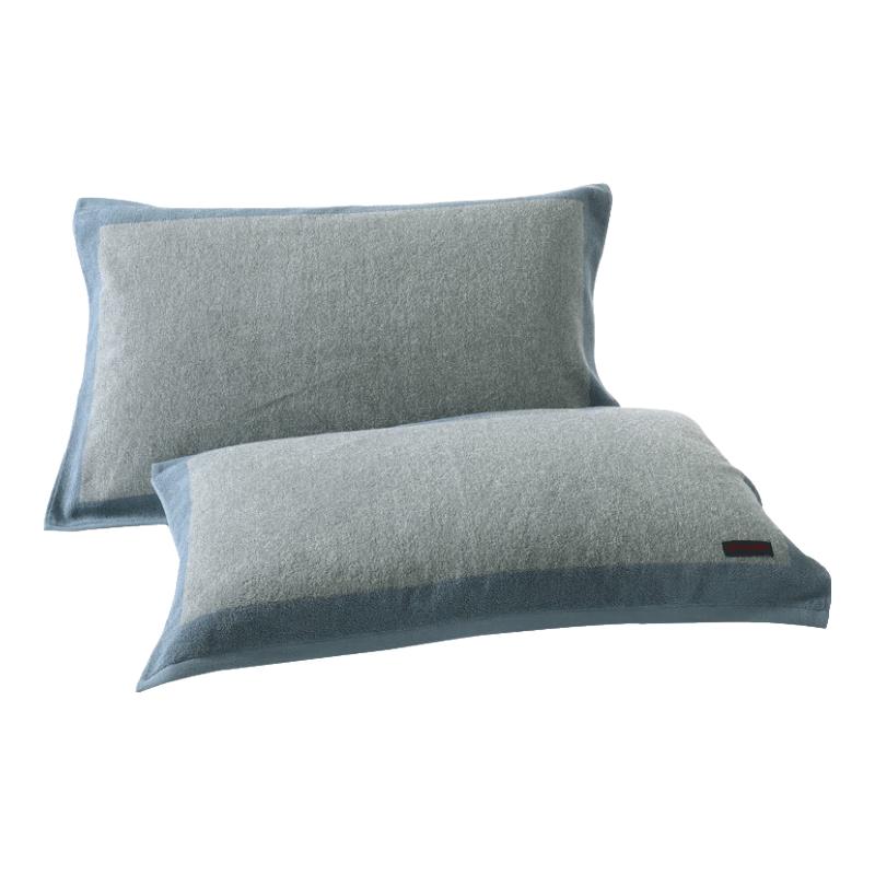 金号 A类纯棉枕巾加大加厚枕头巾 一对2条装  170g/条   52*80cm 【2条】素色/灰色