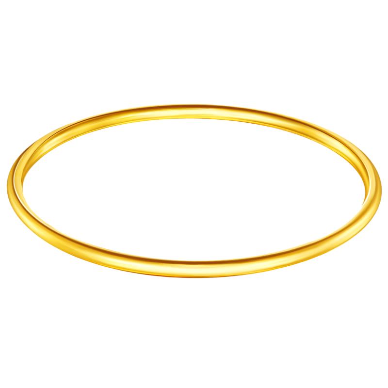 菜百首饰 黄金手镯 足金素圈手镯金手镯计价 约20.00克圈口约60mm