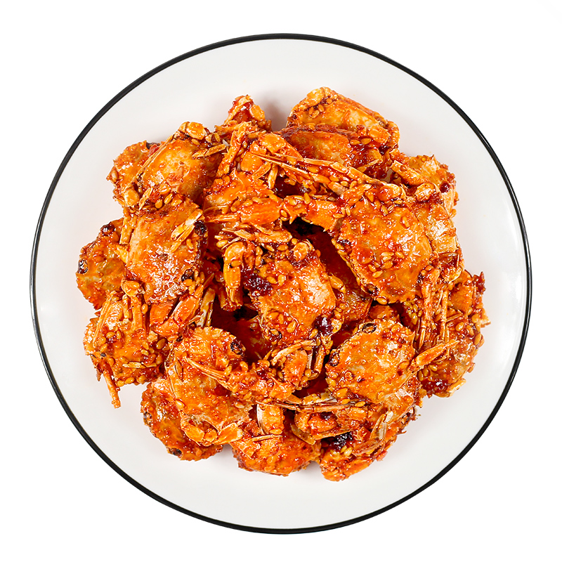 香辣小螃蟹零食麻辣香酥即食海蟹90后童年怀旧小螃蟹香辣蟹蟹肉