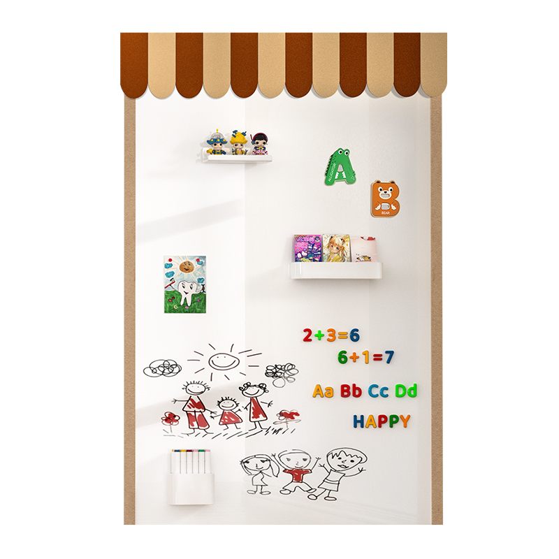 双层白板墙贴珐琅板磁吸板画画墙上磁性家用涂鸦玻璃可写哑光墙面遮丑装饰贴儿童墙壁画板磁力黑板照片展示墙