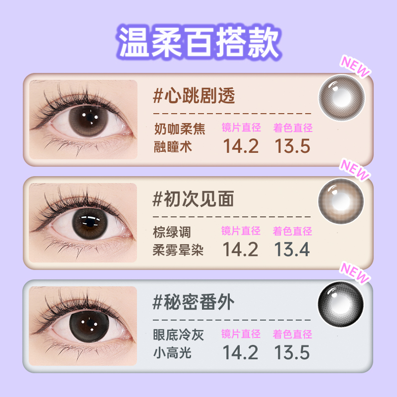 可啦啦 Kilalapoompoom奶欲光感美瞳日抛10片少女自然隐形眼镜