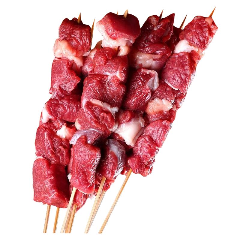 目无全牛国产原切牛肉串40支 净重2斤【含签】 烤串肉串露营烧烤食材