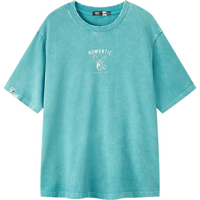 【大力水手联名】夏季做旧T恤宽松显瘦复古风百搭针织短袖T恤女