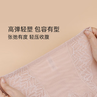 夏.娃.之.秀内裤女夏季蕾丝高腰收腹提臀透气三角内搭美体修身收腹裤K3796 肤色1条 XL