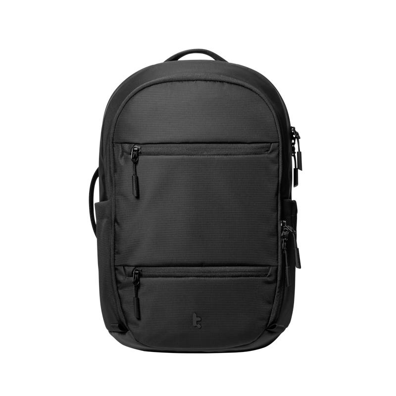 tomtoc通勤双肩包男士电脑背包16英寸大容量商务轻便防泼水高端包包T77 轻盈黑 22L｜可收纳16英寸电脑