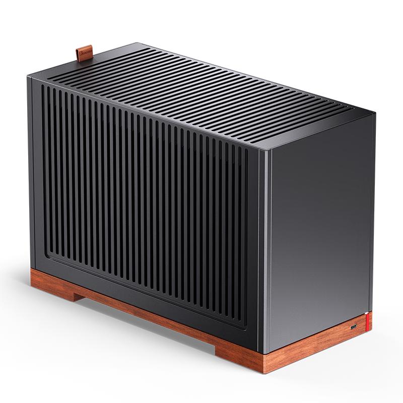 乔思伯（JONSBO）T9黑色 ITX铝制机箱（4mm铝合金外壳/北美黑胡桃实木/ITX版型/A4左右分仓结构）