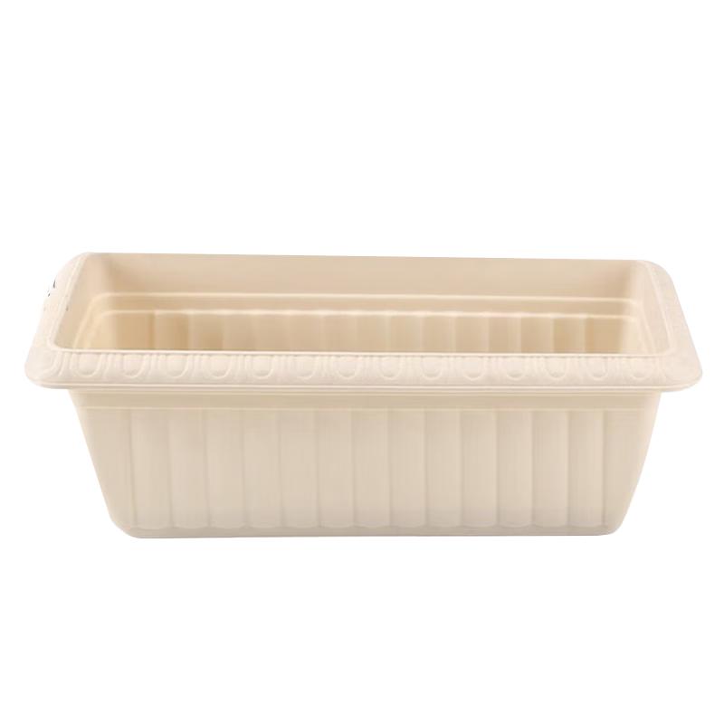 爱丽思（IRIS）花盆长方形树脂花盆多肉蔬菜绿植草莓种植种菜盆阳台果蔬种植盆 浅米色500【长50cm】