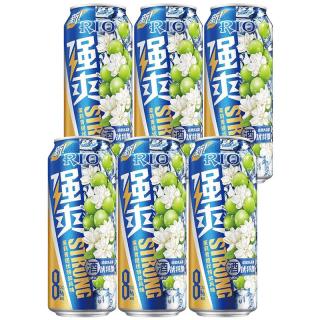锐澳 洋酒  鸡尾酒 冰饮果酒甜酒伏特加 强爽8度茉莉青提 500ml*6罐