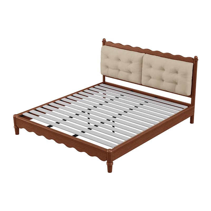 顾家家居法式奶油风泡芙床主卧布艺床小尺寸可拆卸靠包布床DS9160 【杏仁茶】+国民垫 1.5X2.0M