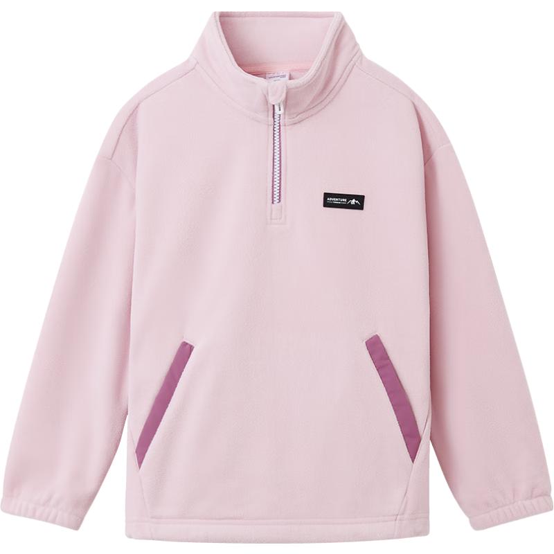 TOREAD kids探路者男女童抓绒服 秋冬季款童装儿童抗静电内搭衣QACCBN95668 糖粉 140