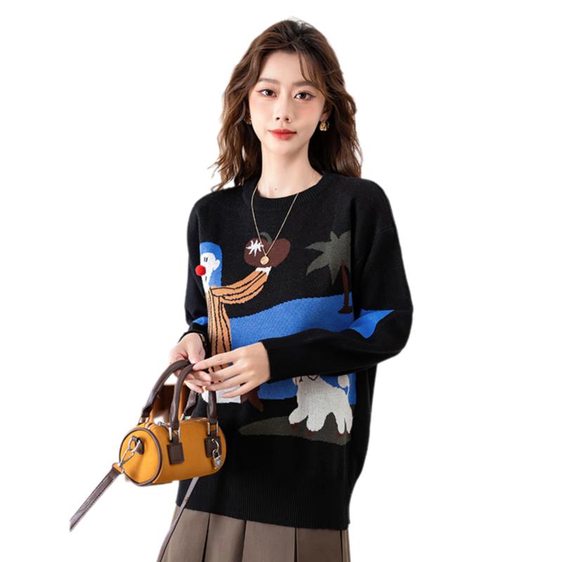 Halo Queen港味复古毛衣女春秋设计感小众慵懒风针织衫温柔风上衣 H141Z3311