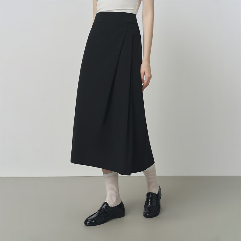 范思蓝恩高腰A型不规则半身裙女2025秋季新款气质通勤长裙子298