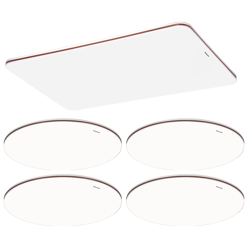 松下（Panasonic）吸顶灯客厅灯全光谱智能大功率超薄护眼 咖色米家款四室一厅 HHXSX164