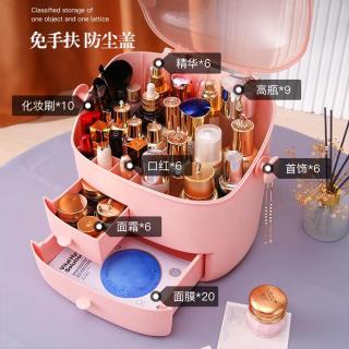 简特 化妆品收纳盒防尘整理箱子宿舍桌面大容量梳妆台口红护肤品置物架
