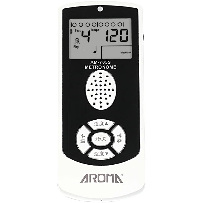 阿诺玛AROMA人声电子节拍器钢琴吉他古筝小提琴架子鼓白色AM-705S充电款
