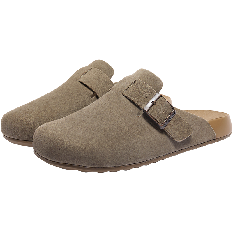 BELLE 张凌赫同款百丽男鞋半岛吐司凉拖鞋包头软底勃肯鞋男士