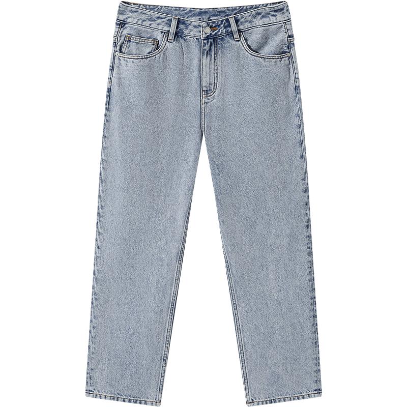 GXG 2025春季GXG浅蓝色牛仔裤通勤锥形长裤男休闲潮流裤子