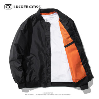 LUKER CMSS潮牌棉服男士秋冬季复古加绒加厚保暖棉衣夹克外套