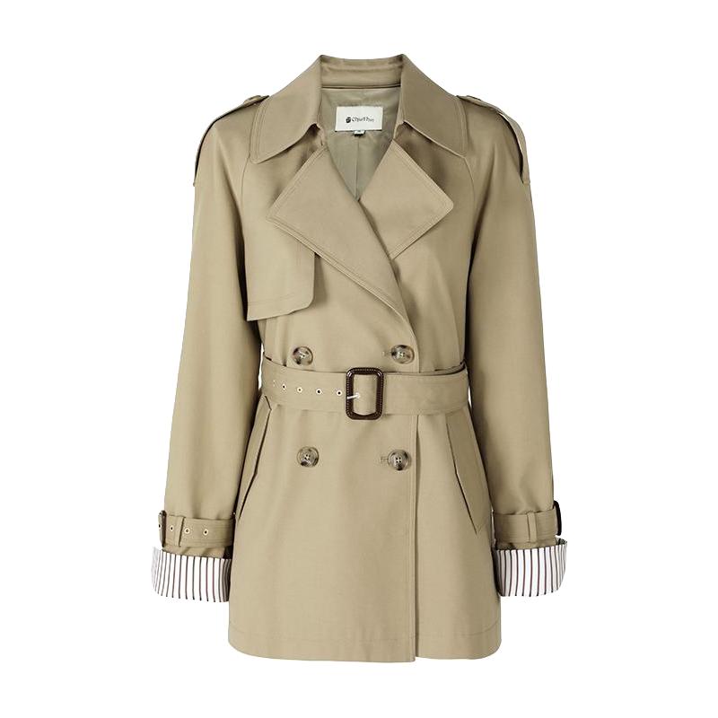 秋水伊人法式风衣外套女2025年春秋英伦风双排扣气质宽松上衣