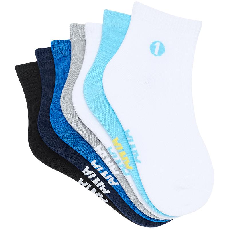 安踏 【一周不重样】儿童袜子男女童七双装棉感舒适跑步运动袜子中筒袜